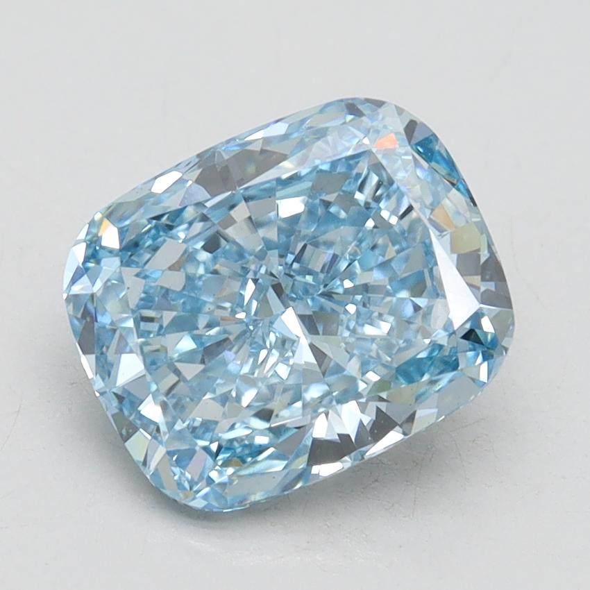 2.32 Ct. Fancy Vivid Blue Cushion Lab Grown Diamond
