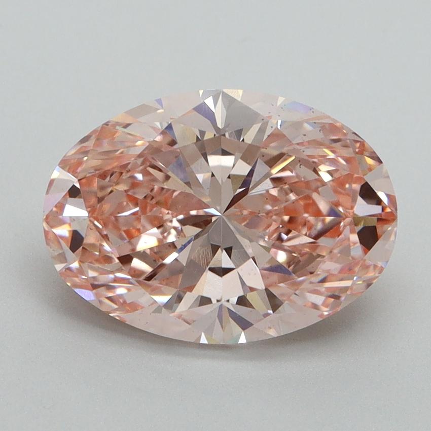 3.03 Ct. Fancy Intense Pink Oval Lab Grown Diamond