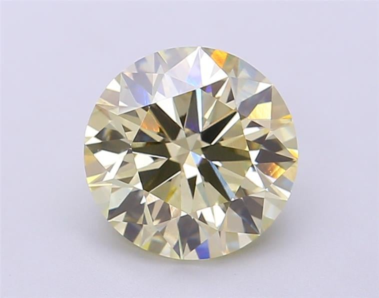 2.56 Ct. Light Yellow Round Lab Grown Diamond