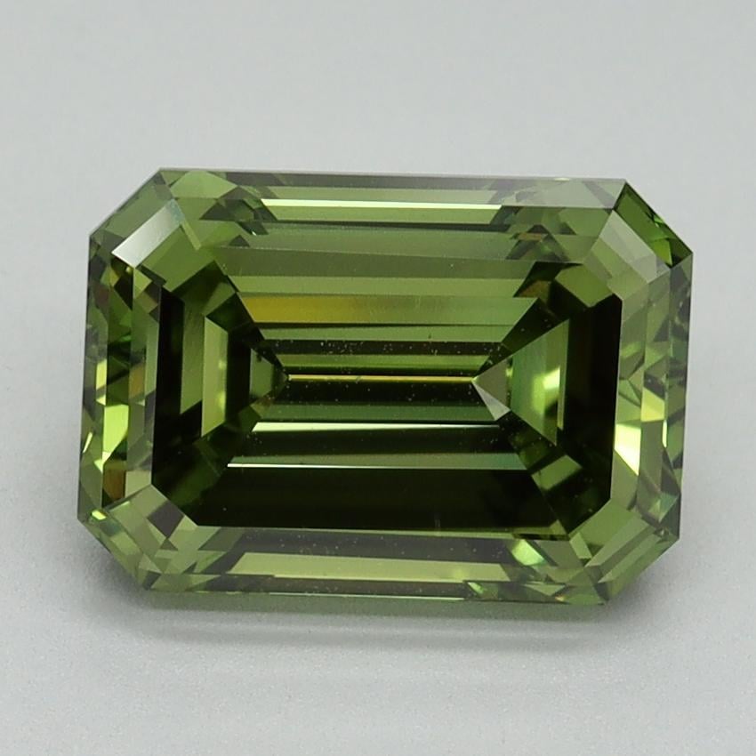 3.07 Ct. Fancy Vivid Green Emerald Lab Grown Diamond