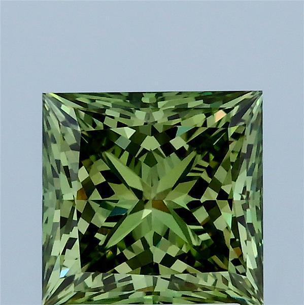 2.16 Ct. Fancy Vivid Green Princess Lab Grown Diamond