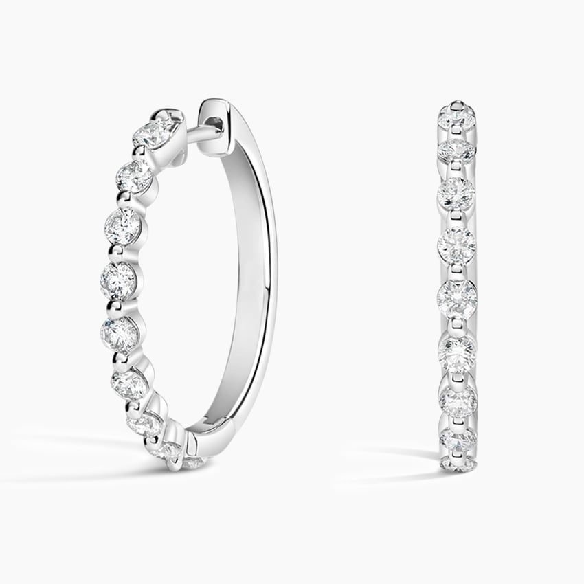 Louis Vuitton Diamond White Gold Hoop Earrings – Opulent Jewelers