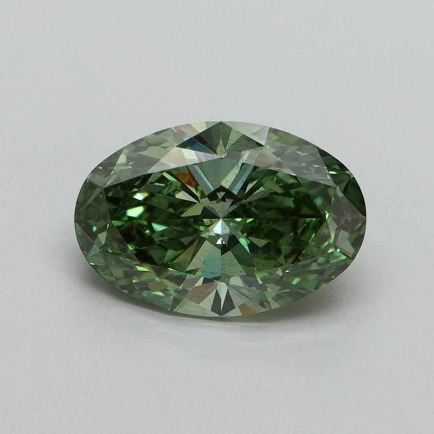 2.18 Ct. Fancy Vivid Green Oval Lab Grown Diamond