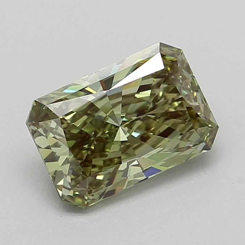 3.13 Ct. Fancy Vivid  Green Radiant Lab Grown Diamond