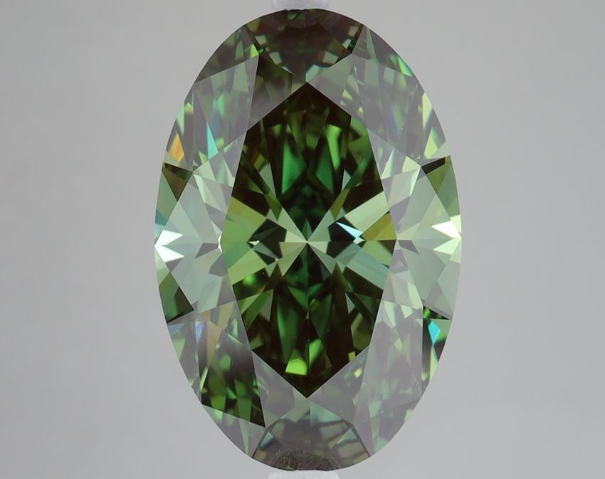 6.00 Ct. Fancy Vivid Green Oval Lab Grown Diamond