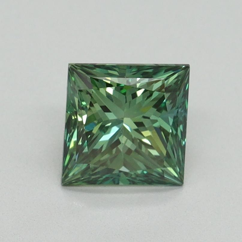 1.01 Ct. Fancy Vivid Green Princess Lab Grown Diamond