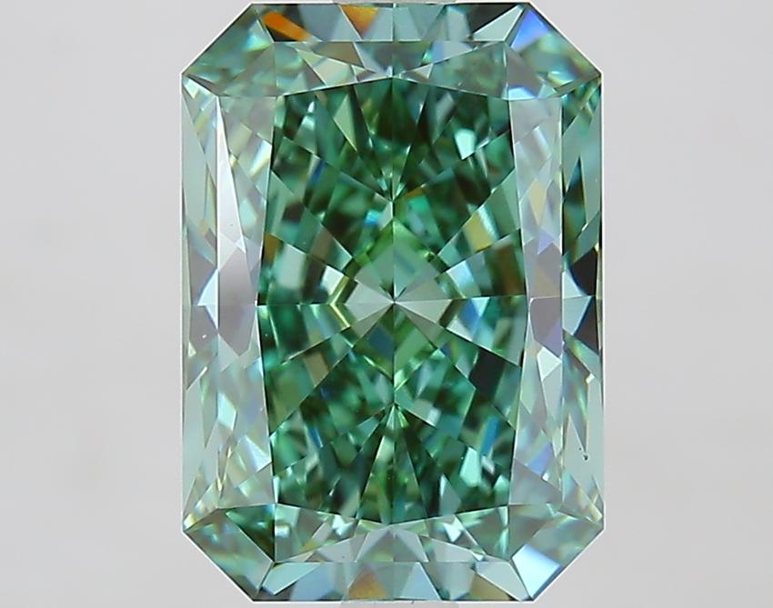 3.06 Ct. Fancy Vivid Green Radiant Lab Grown Diamond