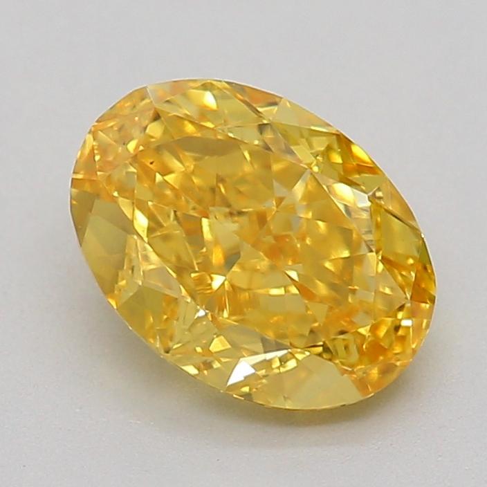 1.08 Ct. Fancy Vivid  Yellow Oval Lab Grown Diamond