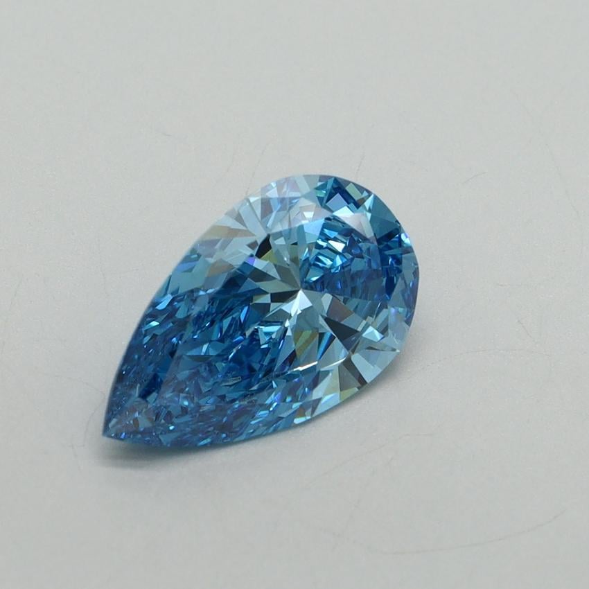 1.56 Ct. Fancy Vivid Blue Pear Lab Grown Diamond