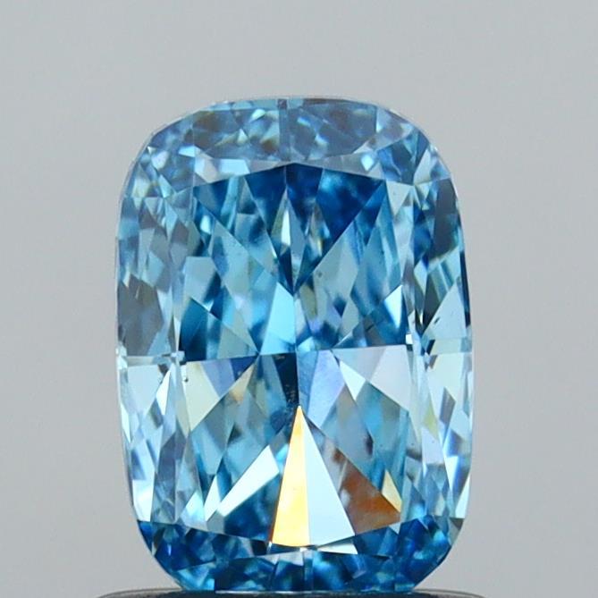 1.00 Ct. Fancy Vivid  Blue Cushion Lab Grown Diamond