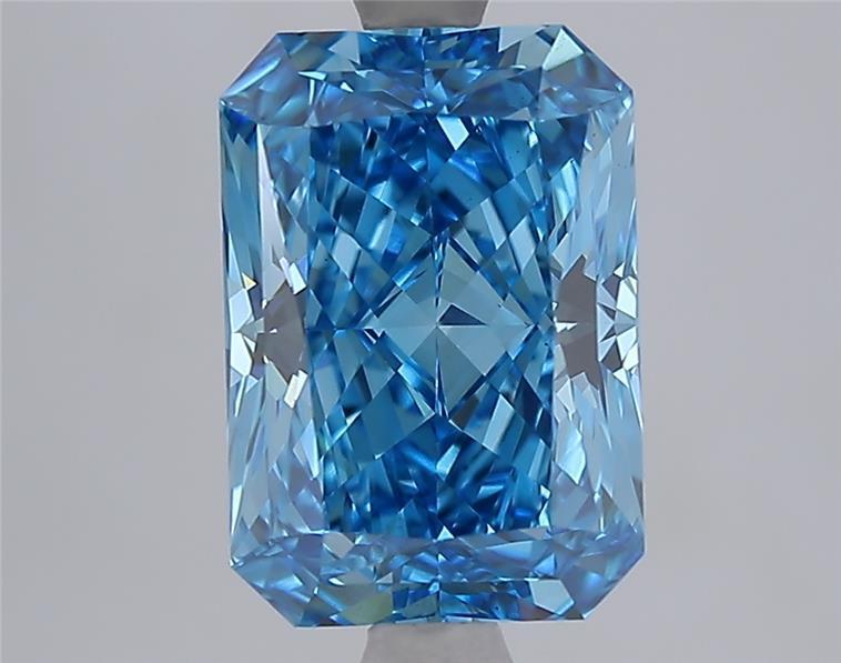 3.03 Ct. Fancy Vivid Blue Blue Radiant Lab Grown Diamond