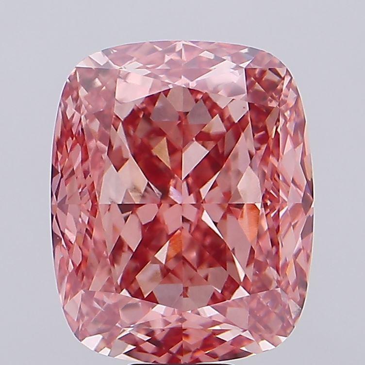 18.06 Ct. Fancy Vivid  Pink Cushion Lab Grown Diamond