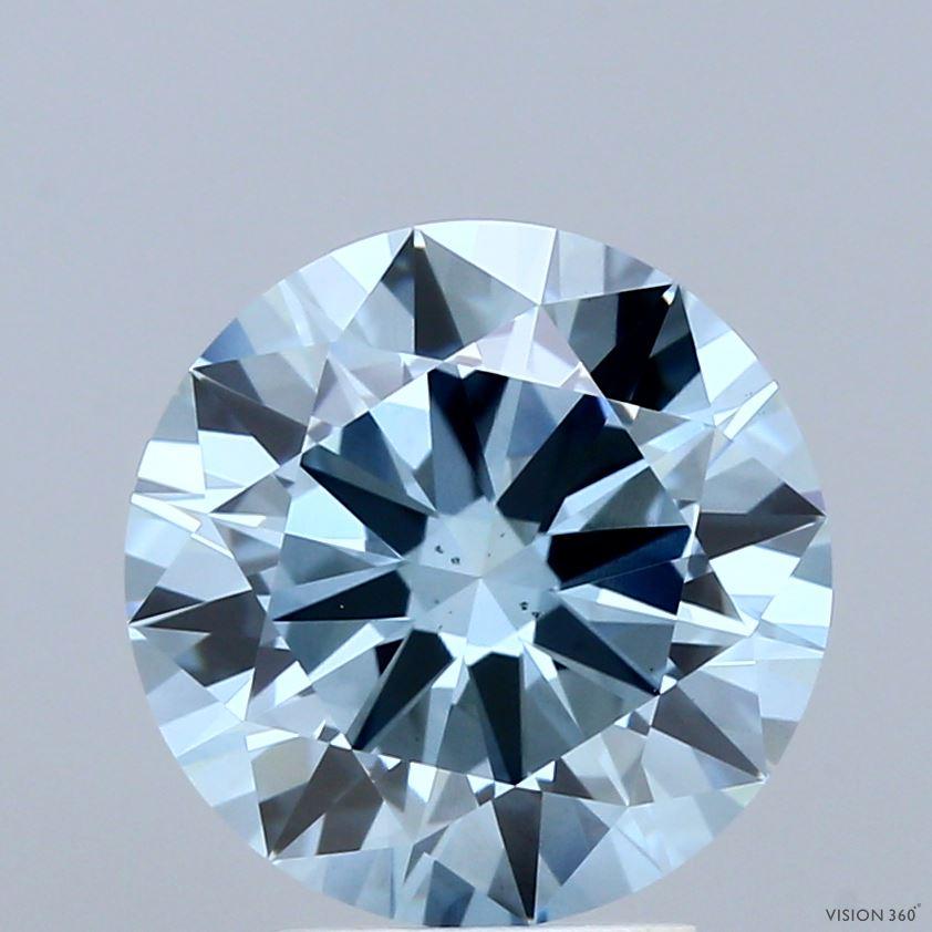 3.50 Ct. Fancy Vivid Blue Round Lab Grown Diamond