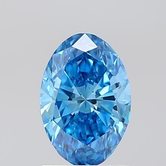 0.98 Ct. Fancy Vivid Blue Oval Lab Grown Diamond