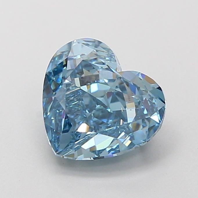 2.18 Ct. Fancy Vivid Blue Heart Lab Grown Diamond