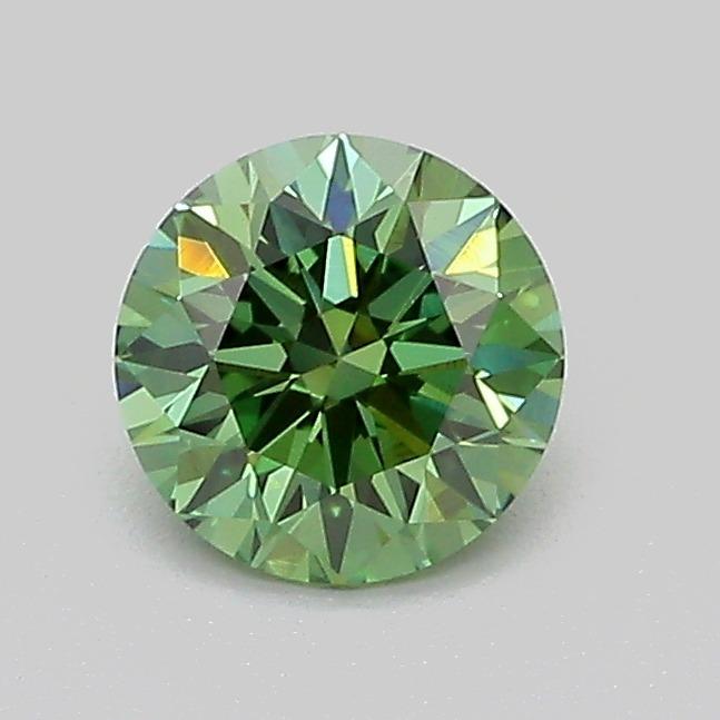 0.73 Ct. Fancy Vivid  Green Round Lab Grown Diamond