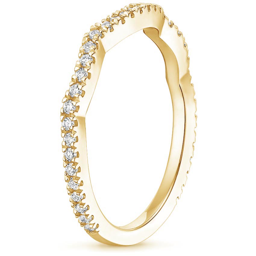18K Yellow Gold Petite Twisted Vine Contoured Diamond Ring (1/5 ct. tw.), large side view