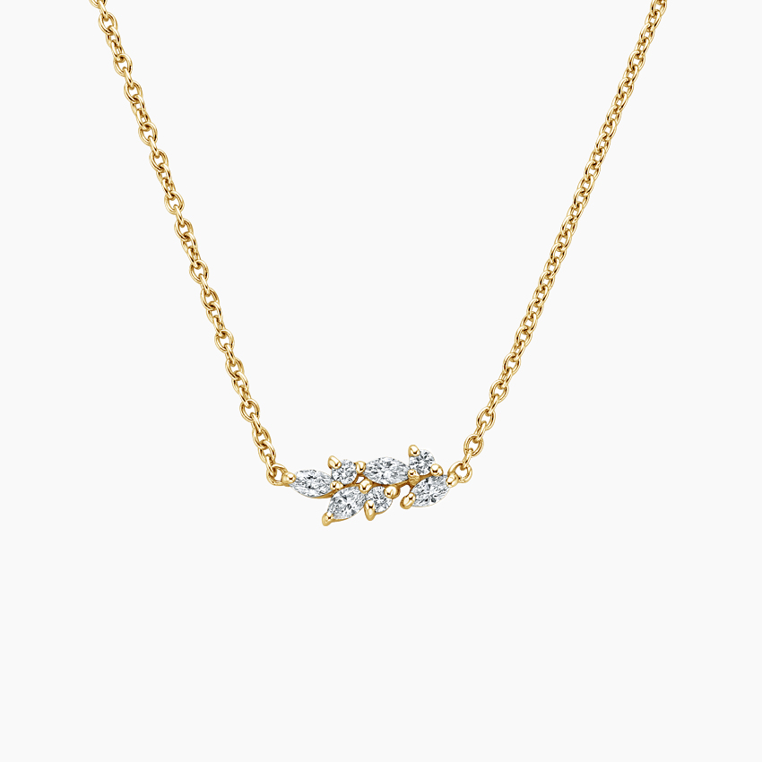 18K White Gold Marquise Diamond Cluster Necklace | Ivy | Brilliant Earth