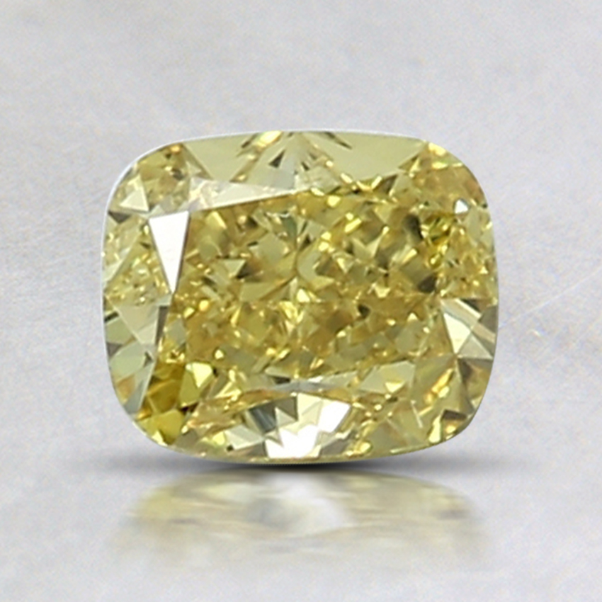 0.56 Ct. Fancy Vivid Yellow Cushion Diamond