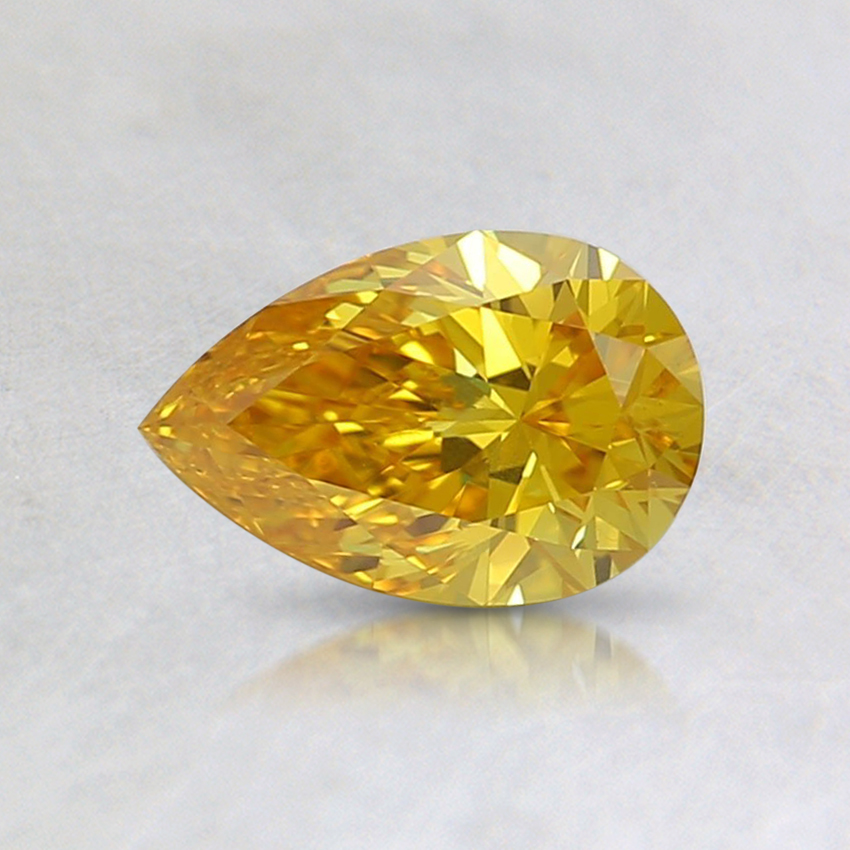 0.53 Ct. Fancy Vivid Orangy Yellow Pear Lab Grown Diamond