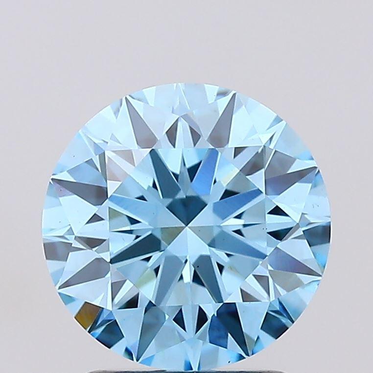 2.01 Ct. Fancy Vivid Blue Round Lab Grown Diamond