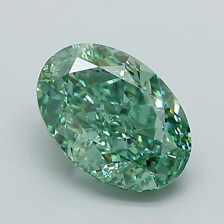 1.42 Ct. Fancy Vivid Green Oval Lab Grown Diamond