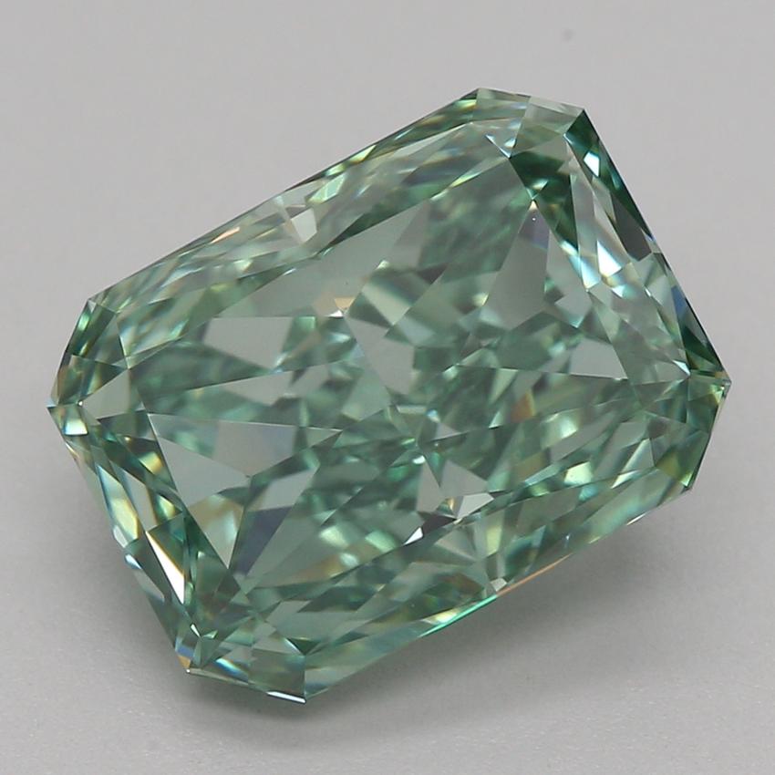 3.03 Ct. Fancy Vivid Green Radiant Lab Grown Diamond