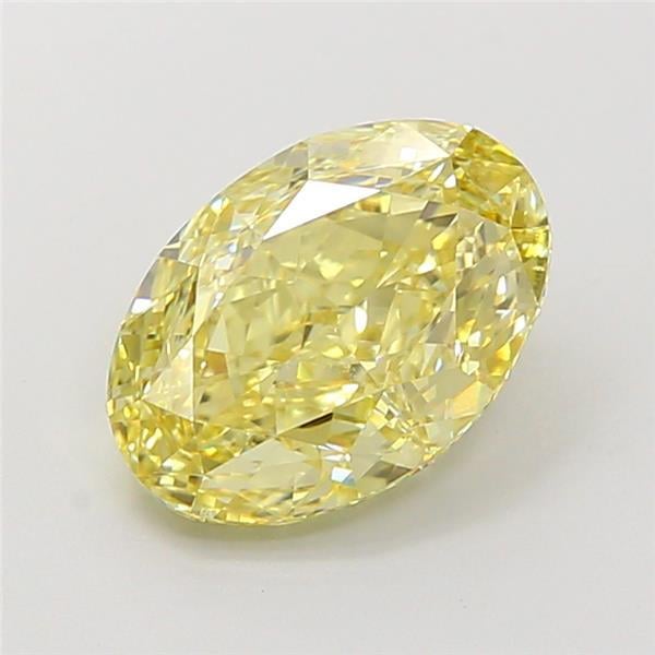 3.01 Ct. Fancy Intense Yellow Oval Lab Grown Diamond