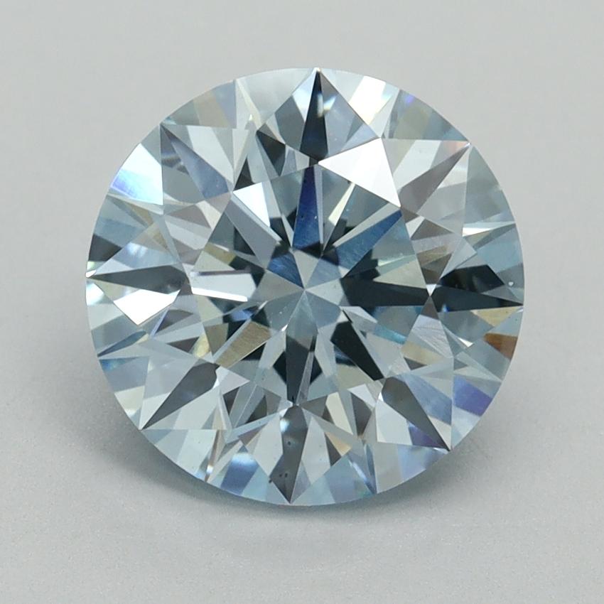 3.07 Ct. Fancy Vivid Blue Round Lab Grown Diamond
