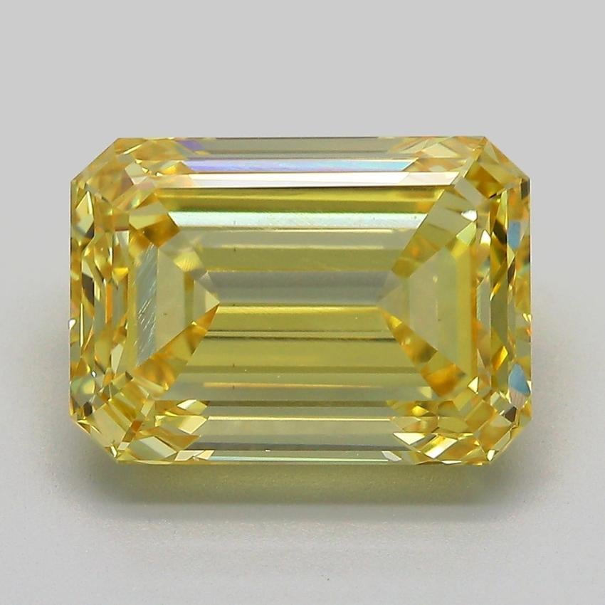6.14 Ct. Fancy Intense  Yellow Emerald Lab Grown Diamond