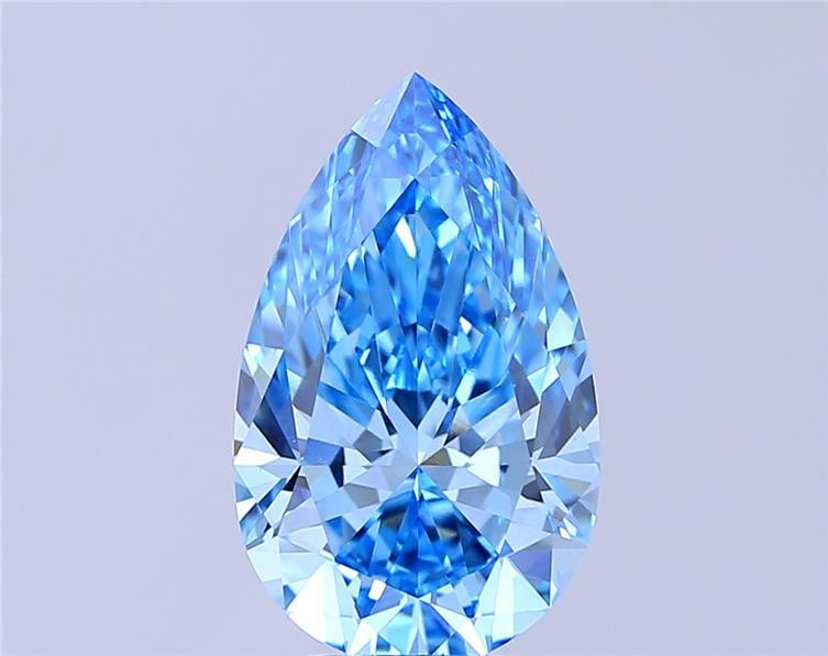 4.04 Ct. Fancy Vivid Blue Pear Lab Grown Diamond