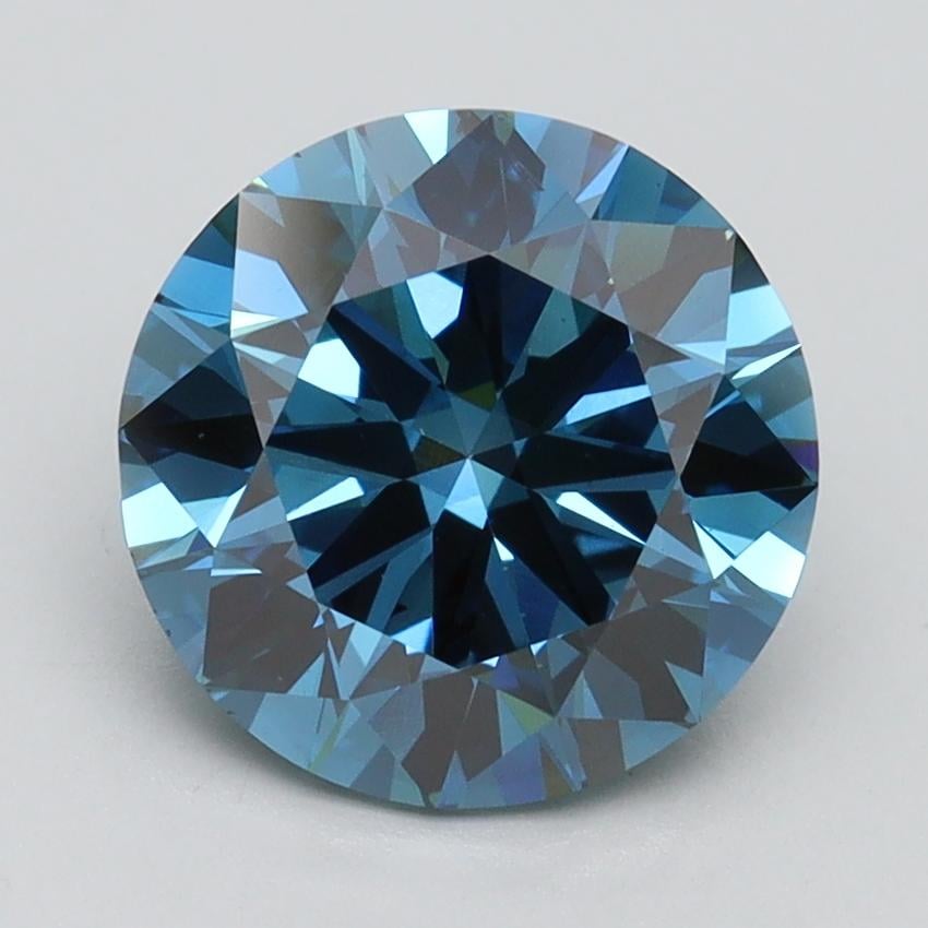 2.62 Ct. Fancy Vivid Malibu Blue Round Lab Grown Diamond