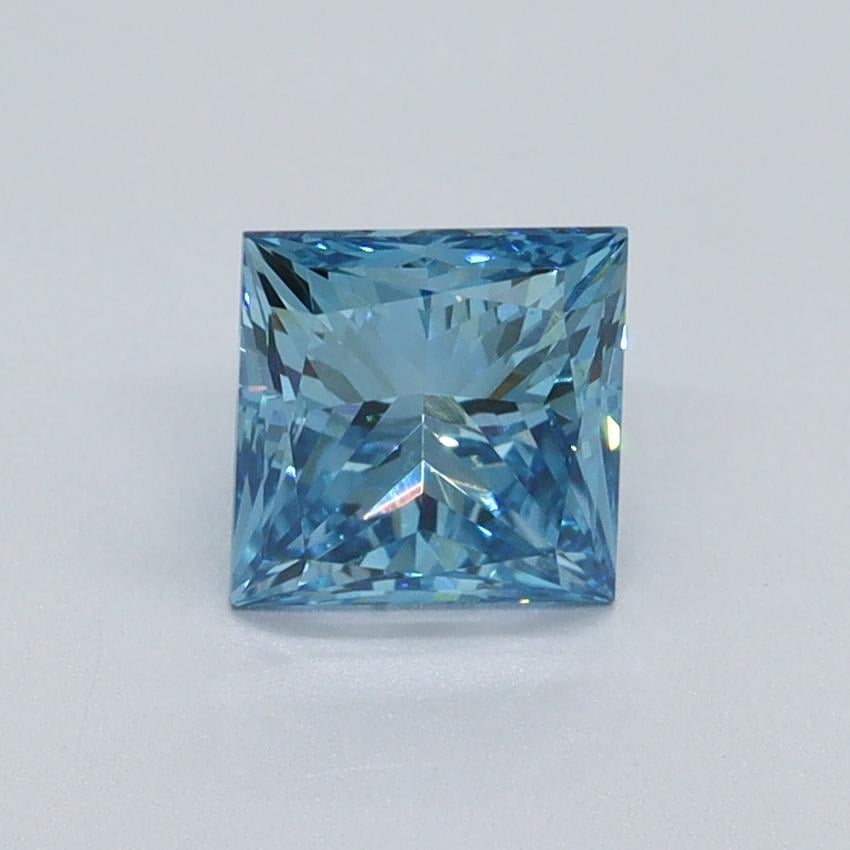 1.02 Ct. Fancy Vivid Malibu Blue Princess Lab Grown Diamond