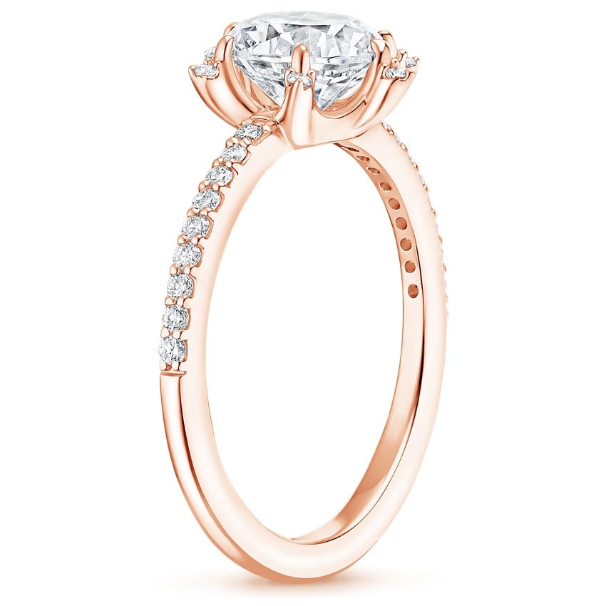 14K Rose Gold Phoebe Diamond Ring, large side view