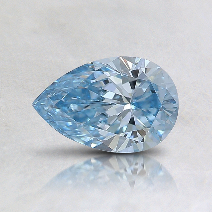 0.54 Ct. Fancy Intense Greenish Blue Pear Lab Grown Diamond