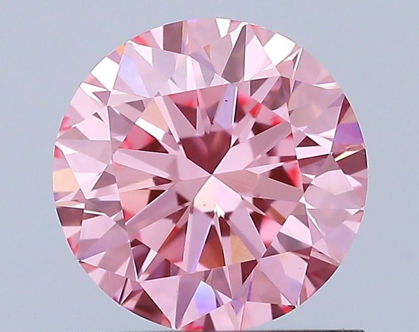 0.90 Ct. Fancy Vivid Pink Round Lab Grown Diamond