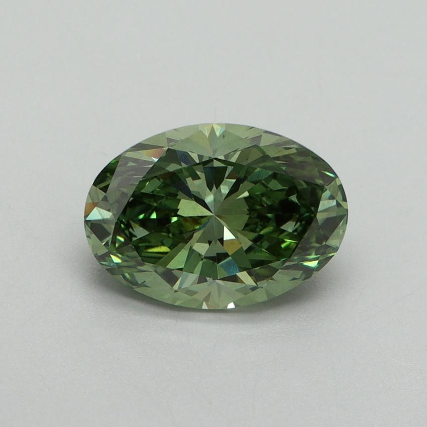 2.01 Ct. Fancy Vivid Green Oval Lab Grown Diamond