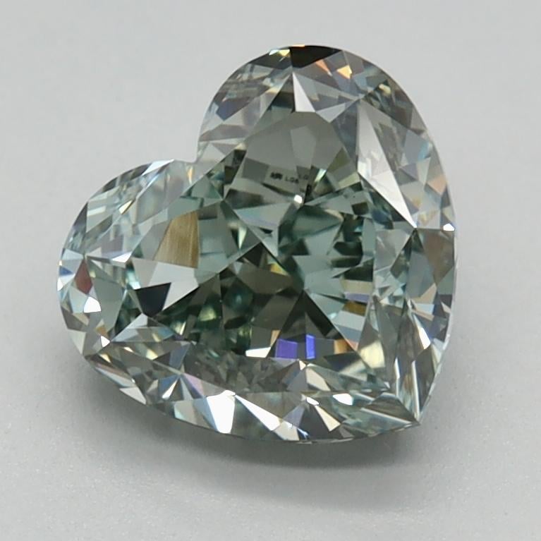 1.59 Ct. Fancy Intense Green Heart Lab Grown Diamond