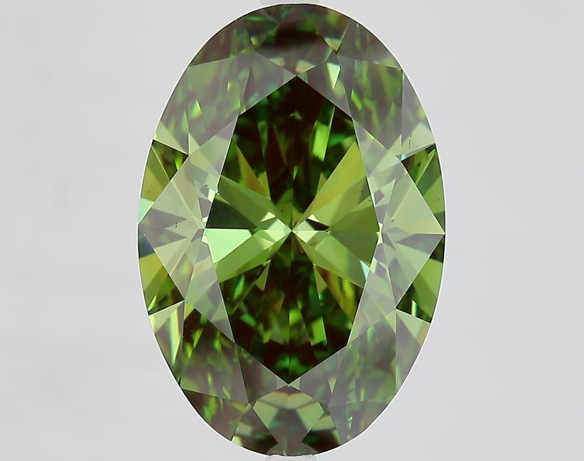 8.12 Ct. Fancy Vivid Green Oval Lab Grown Diamond
