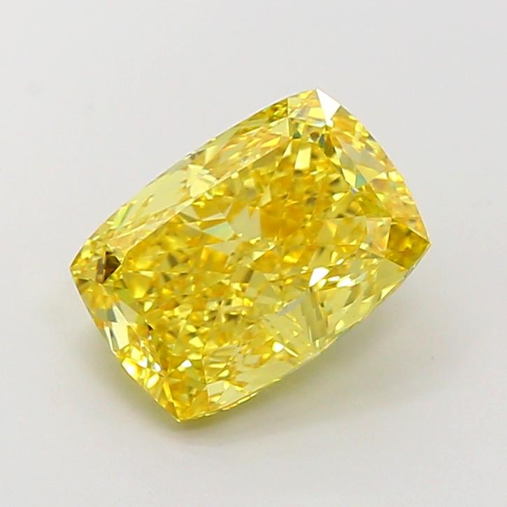 4.56 Ct. Fancy Vivid  Yellow Cushion Lab Grown Diamond