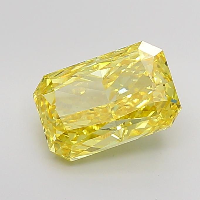 4.19 Ct. Fancy Vivid Yellow Radiant Lab Grown Diamond
