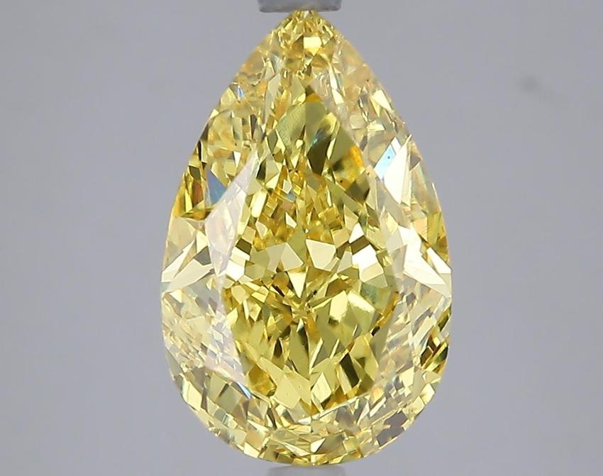 4.01 Ct. Fancy Vivid Yellow Yellow Pear Lab Grown Diamond