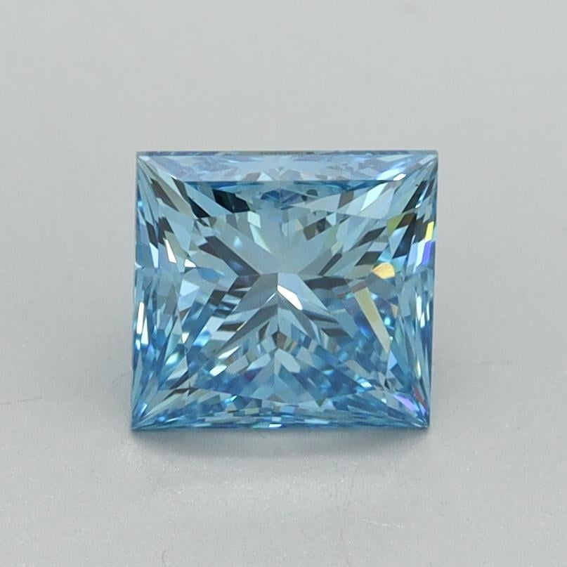 1.16 Ct. Fancy Vivid Blue Princess Lab Grown Diamond