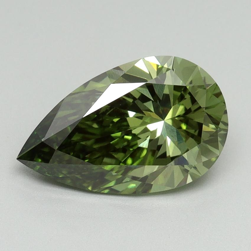 2.02 Ct. Fancy Vivid Green Pear Lab Grown Diamond