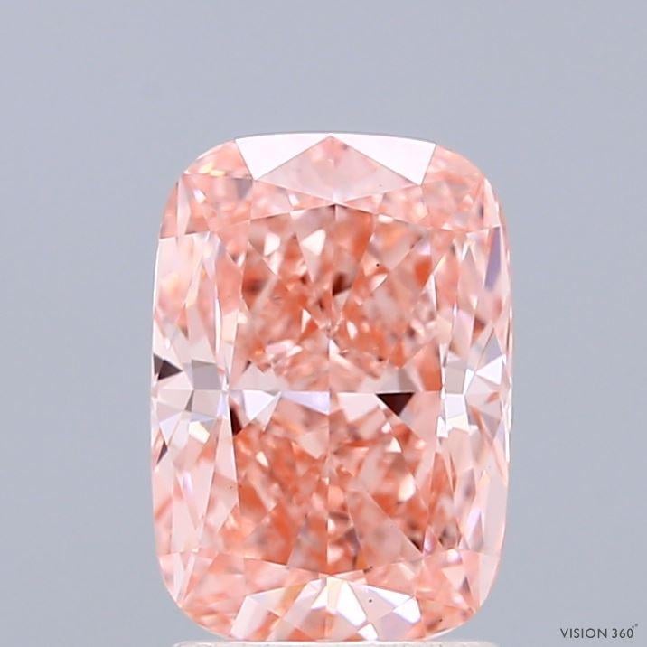 1.98 Ct. Fancy Vivid  Pink Cushion Lab Grown Diamond