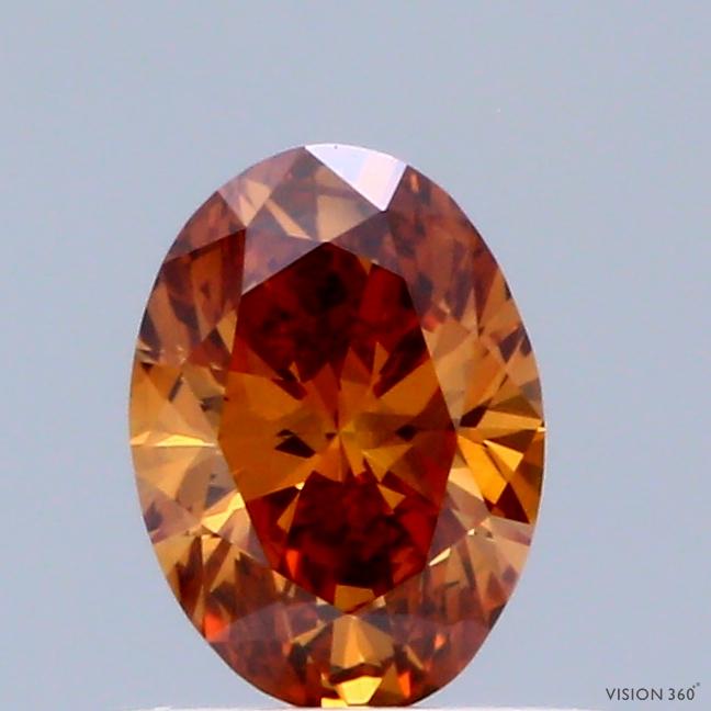 0.51 Ct. Fancy Vivid Orange Oval Lab Grown Diamond