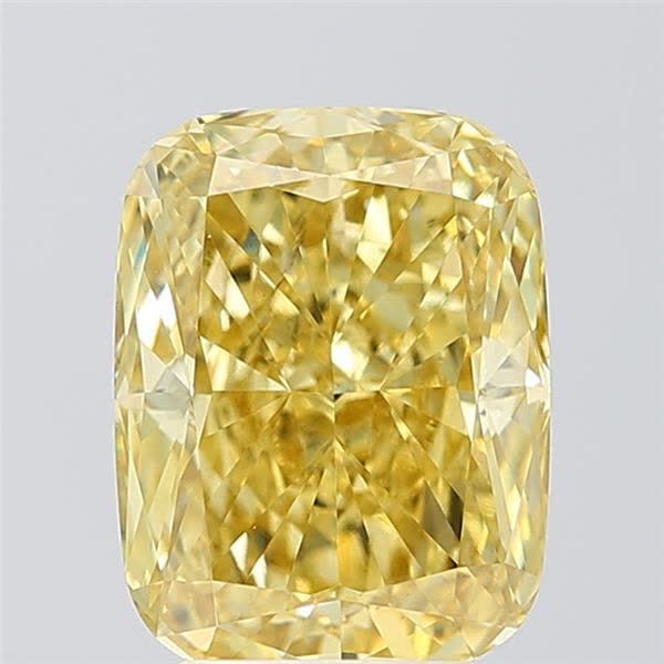 4.26 Ct. Fancy Intense Yellow Cushion Lab Grown Diamond
