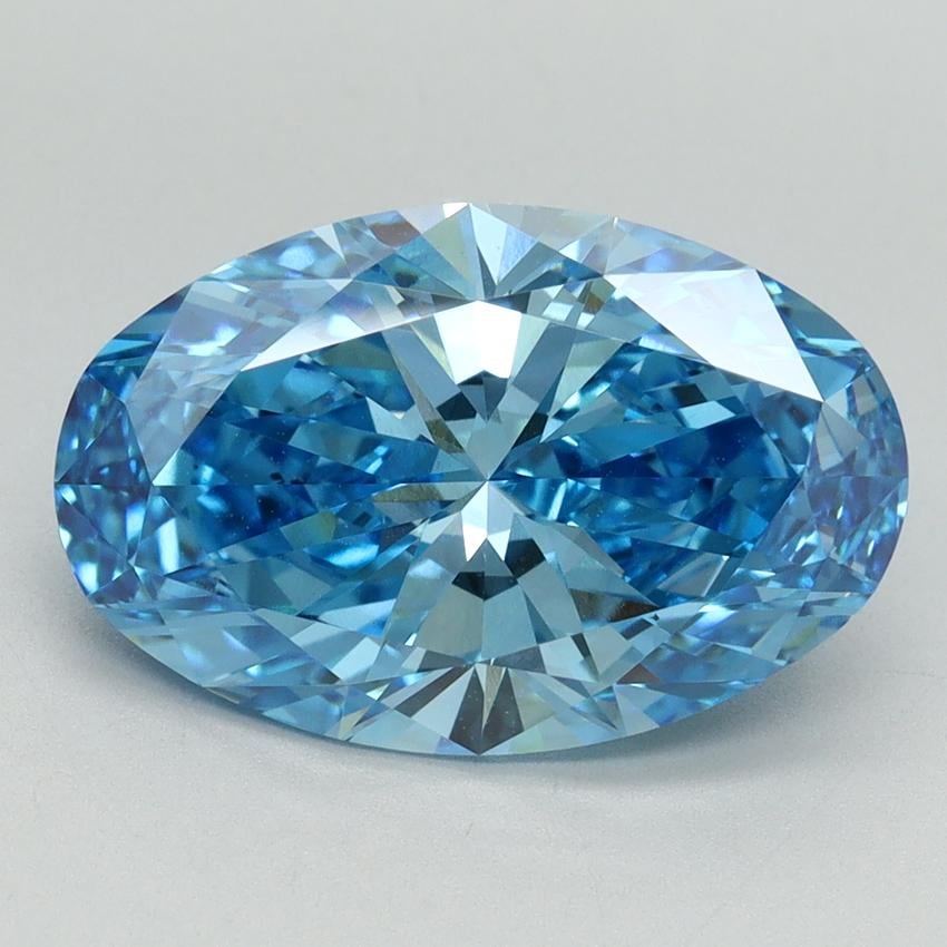 4.19 Ct. Fancy Vivid Blue Oval Lab Grown Diamond
