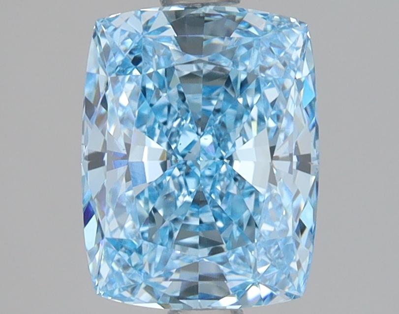 2.12 Ct. Fancy Vivid Blue Cushion Lab Grown Diamond