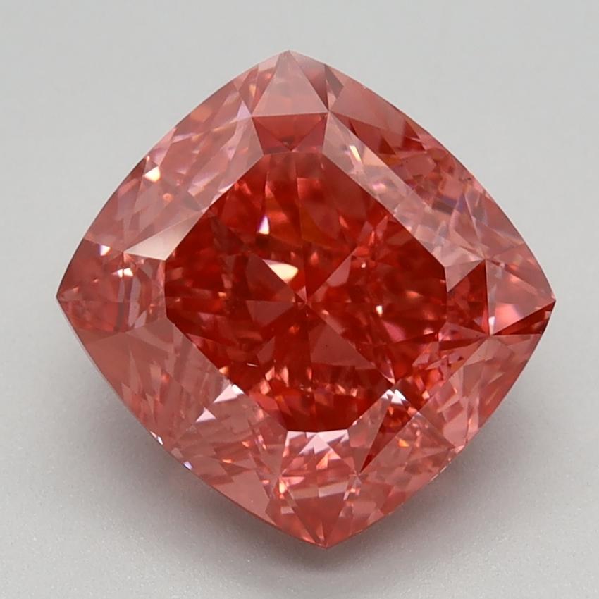 2.90 Ct. Fancy Vivid Pink Cushion Lab Grown Diamond